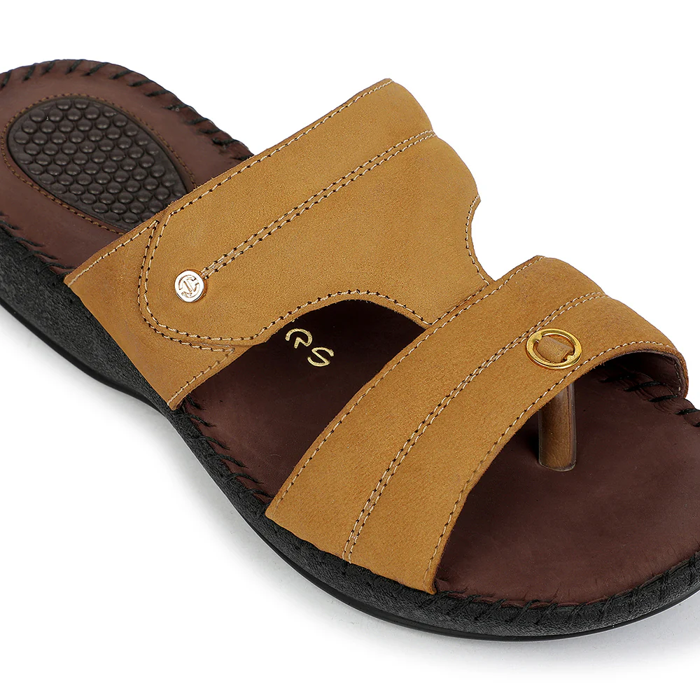Healers Tan Casual Flat Sandal for Women JFL-80 by Liberty - Image 5