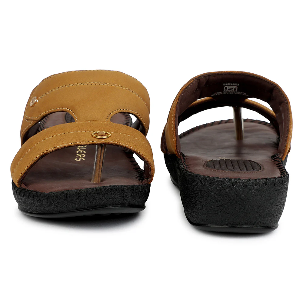 Healers Tan Casual Flat Sandal for Women JFL-80 by Liberty - Image 6