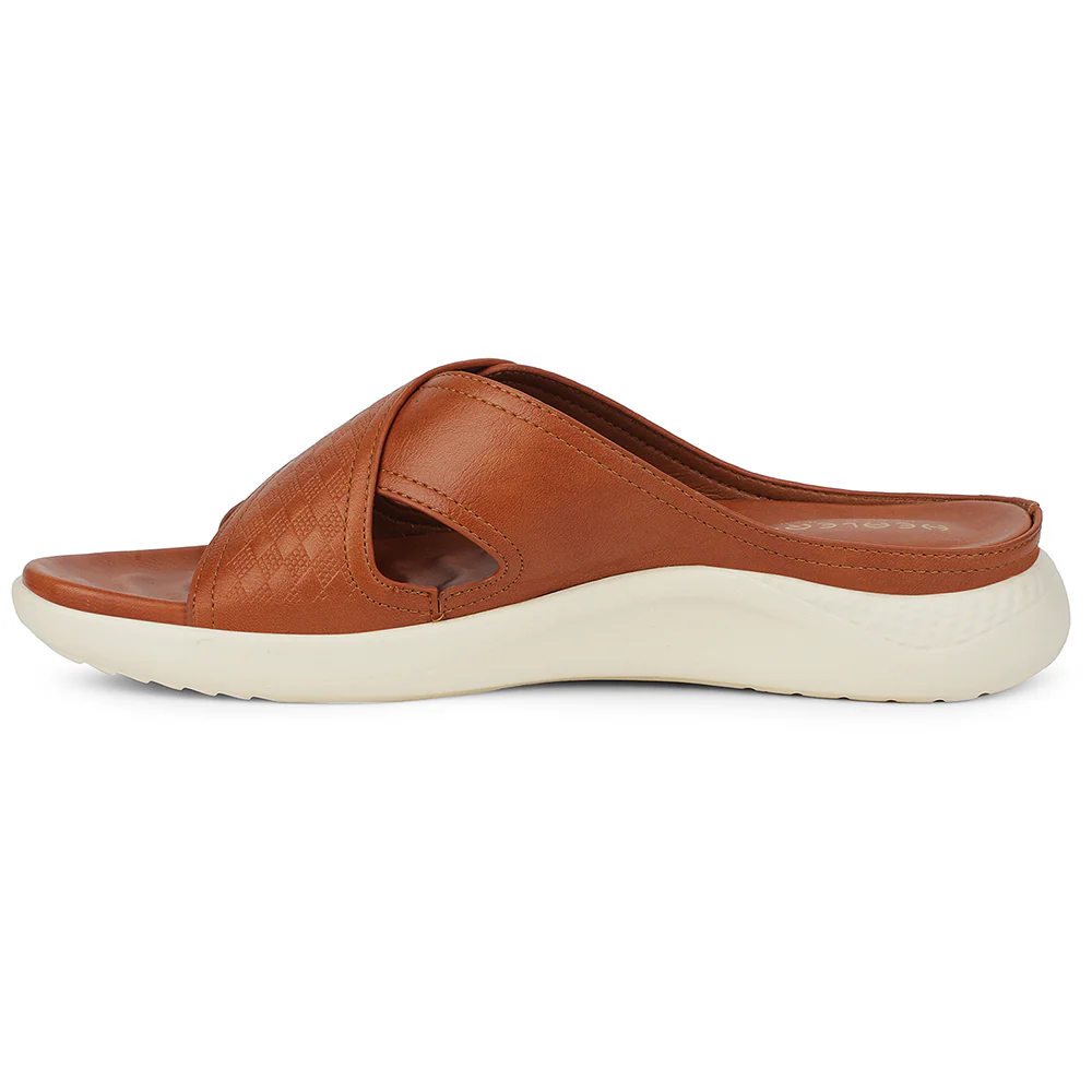 Healers Tan Casual Flat Sandal For Women ZQ-DM-02 By Liberty - Image 3