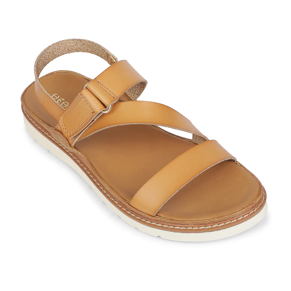 Healers Tan Casual Flat Sandal for Women ZQ-HDSN-07 by Liberty