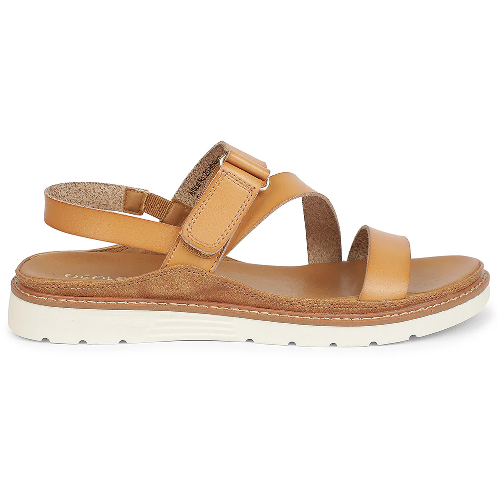 Healers Tan Casual Flat Sandal for Women ZQ-HDSN-07 by Liberty - Image 2