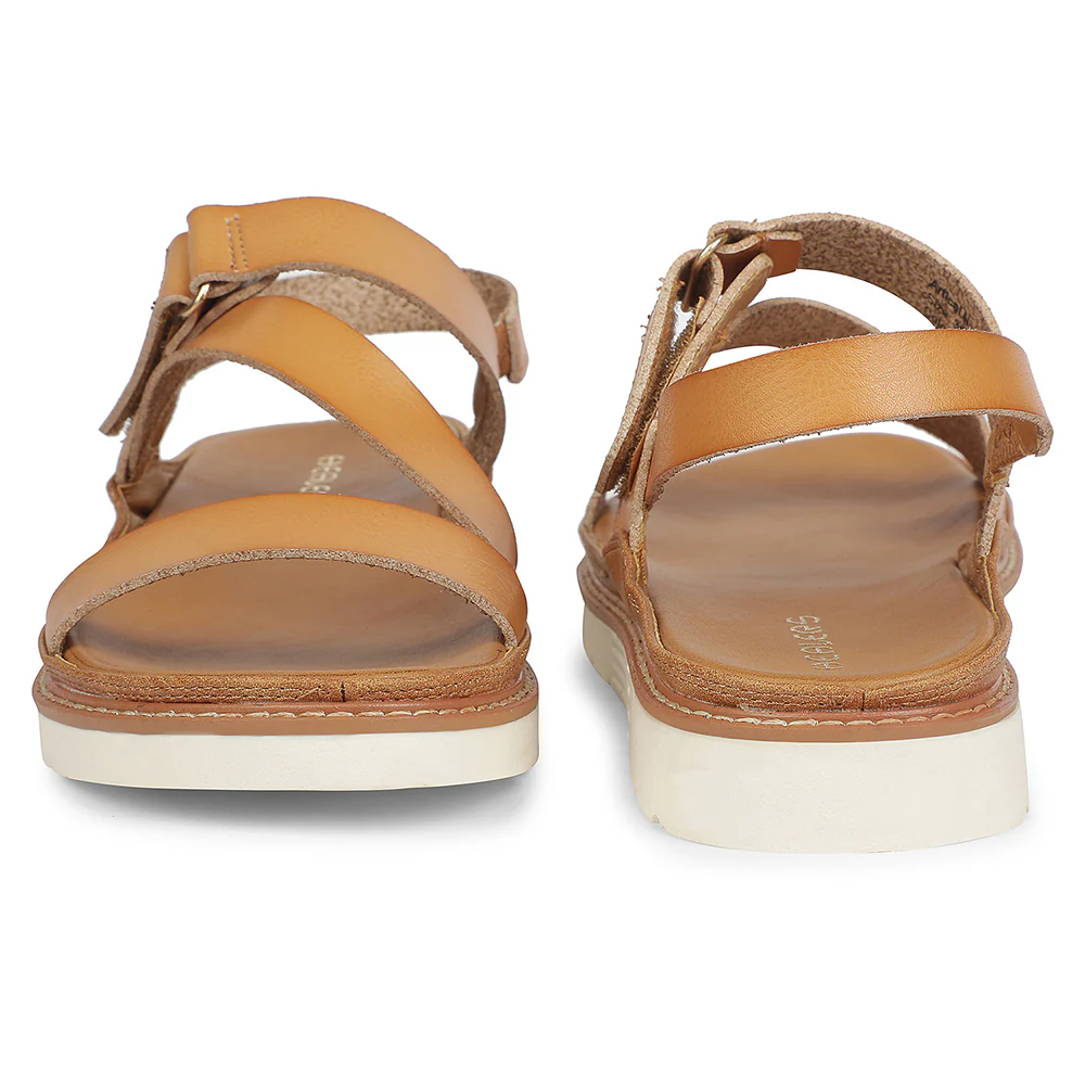 Healers Tan Casual Flat Sandal for Women ZQ-HDSN-07 by Liberty - Image 6