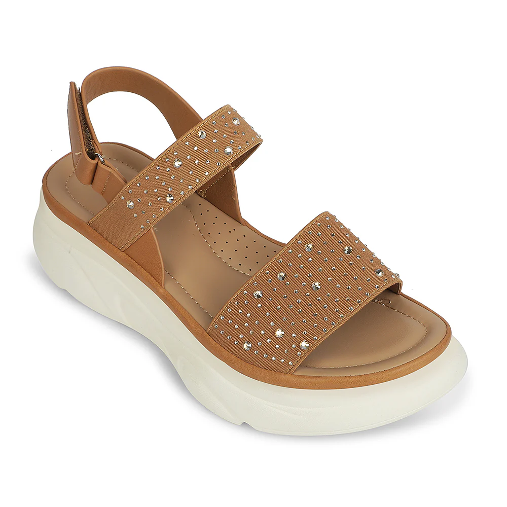 Healers Tan Casual Flat Sandal for Women ZQ-XYSN-08 by Liberty