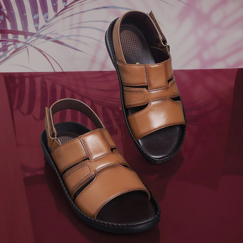 Healers Tan Casual Sandal For Men STARC-1E By Liberty - Image 5