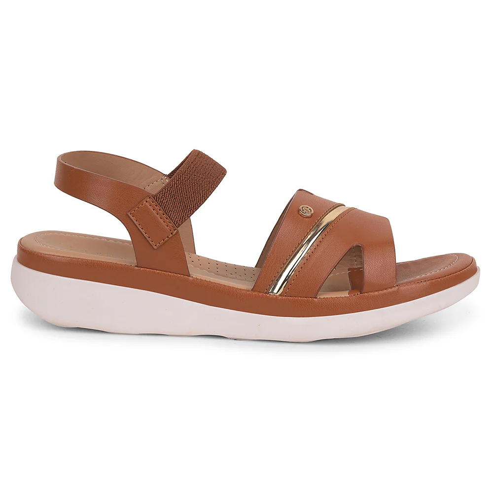 Healers Tan Casual Sandal For Women JFL-31 By Liberty - Image 2
