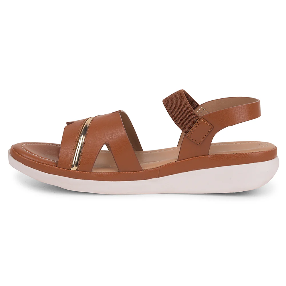 Healers Tan Casual Sandal For Women JFL-31 By Liberty - Image 3