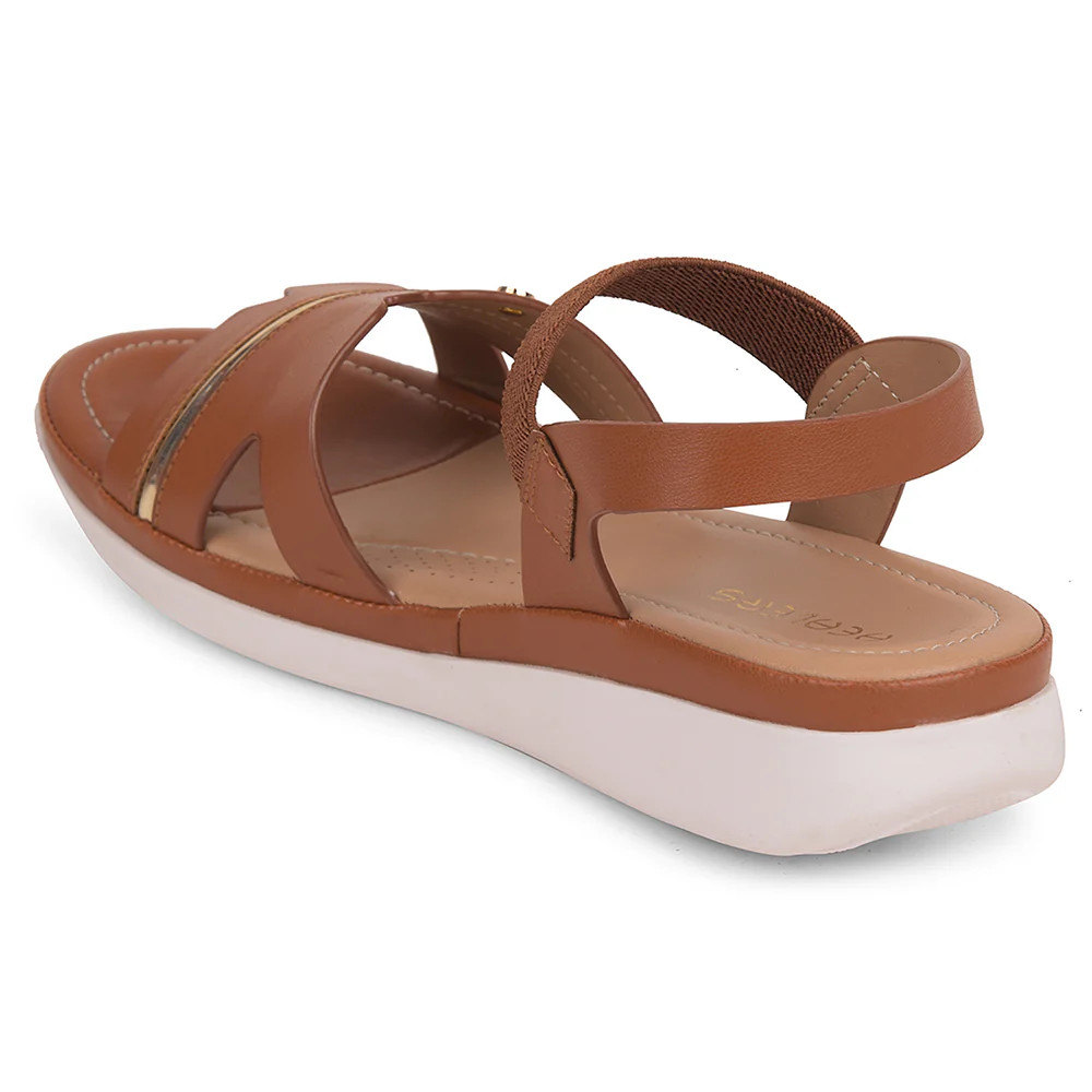 Healers Tan Casual Sandal For Women JFL-31 By Liberty - Image 4