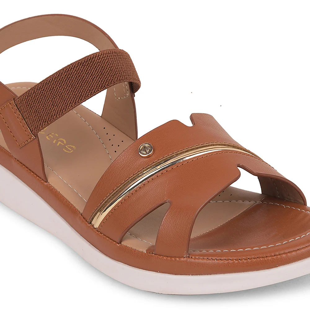 Healers Tan Casual Sandal For Women JFL-31 By Liberty - Image 5