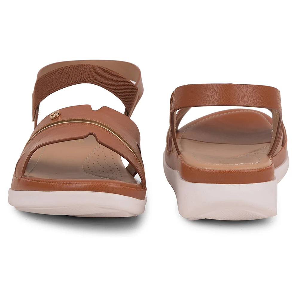 Healers Tan Casual Sandal For Women JFL-31 By Liberty - Image 6