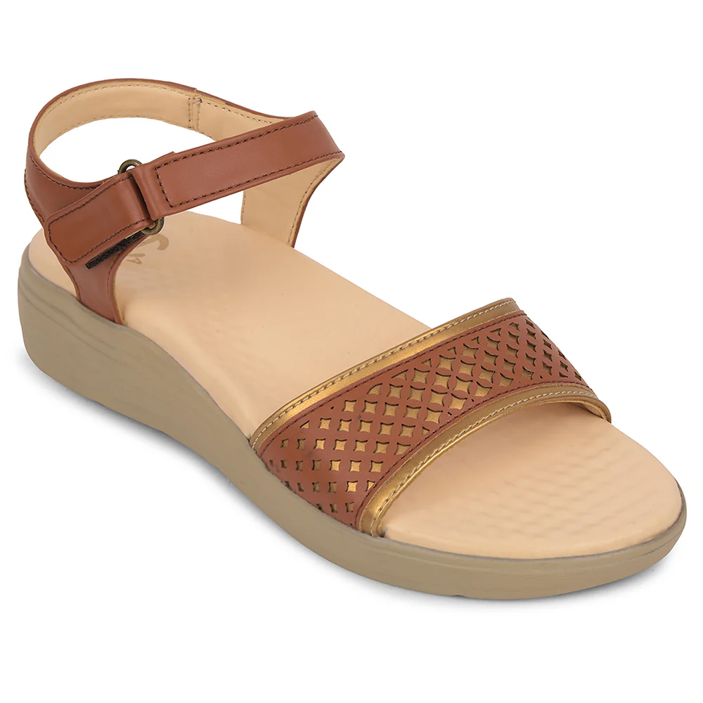 Healers Tan Casual Sandal For Women SOFTER-6W By Liberty