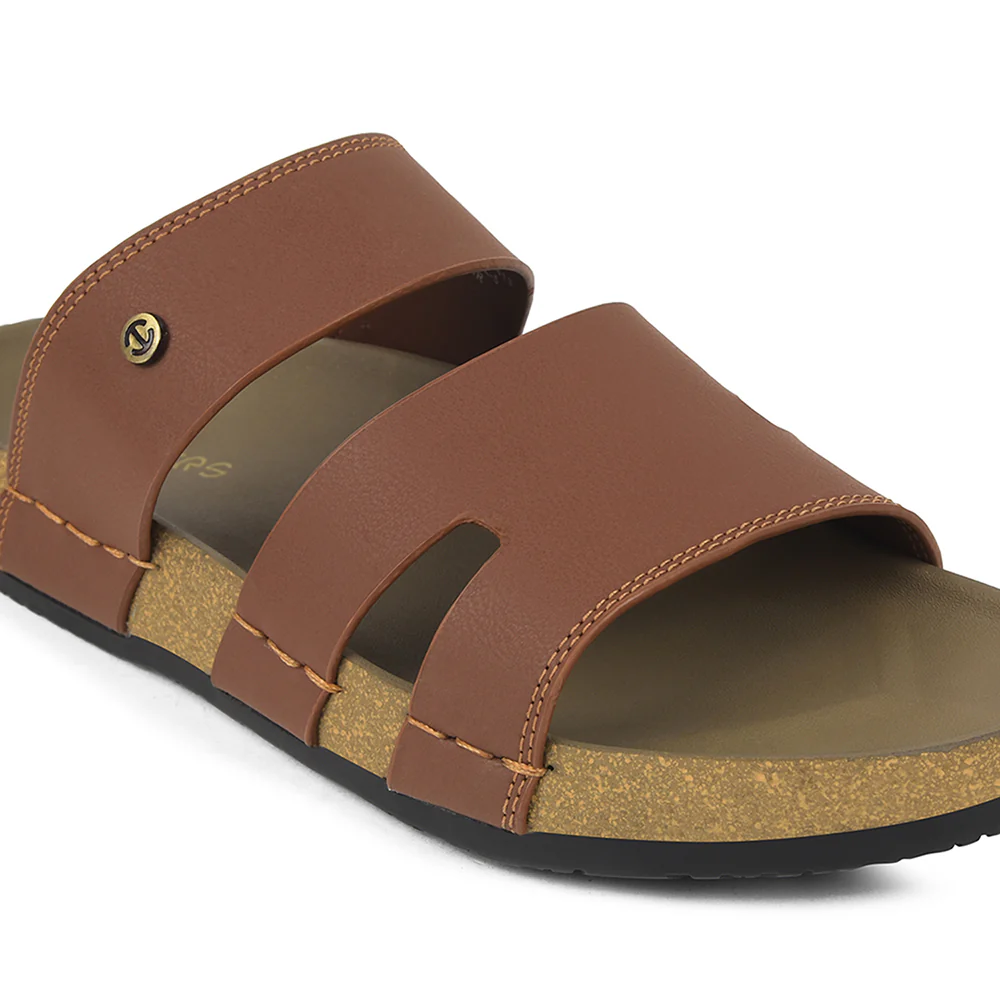 Healers Tan Casual Slipper For Mens AOL-5 By Liberty - Image 4