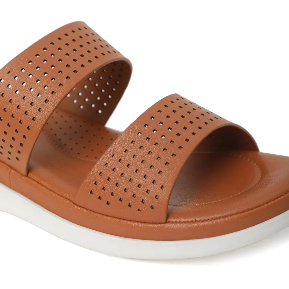 Healers Tan Casual Slippers For Women JD-38 By Liberty - Image 5