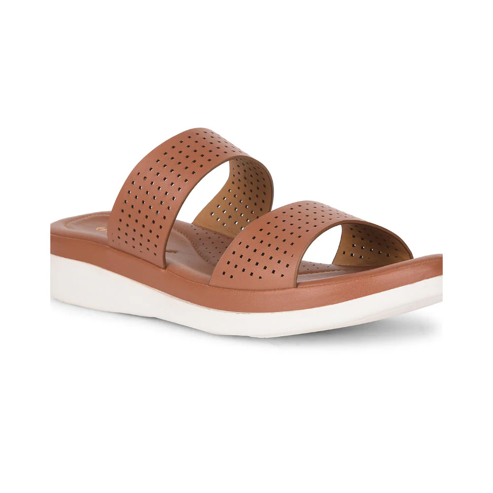 Healers Tan Casual Slippers For Women JD-38 By Liberty - Image 7