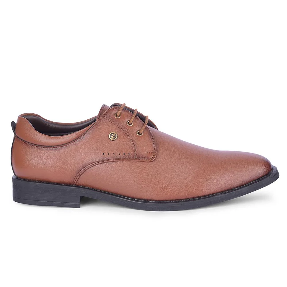 Healers Tan Formal Lacing Derby Shoes For Men SAGAR-16 By Liberty - Image 2