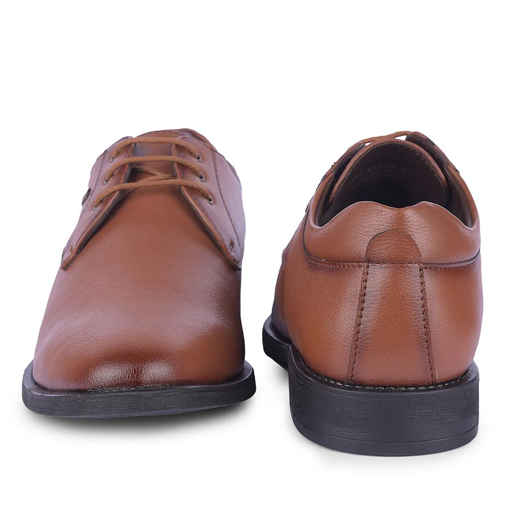Healers Tan Formal Lacing Derby Shoes For Men SAGAR-16 By Liberty - Image 5