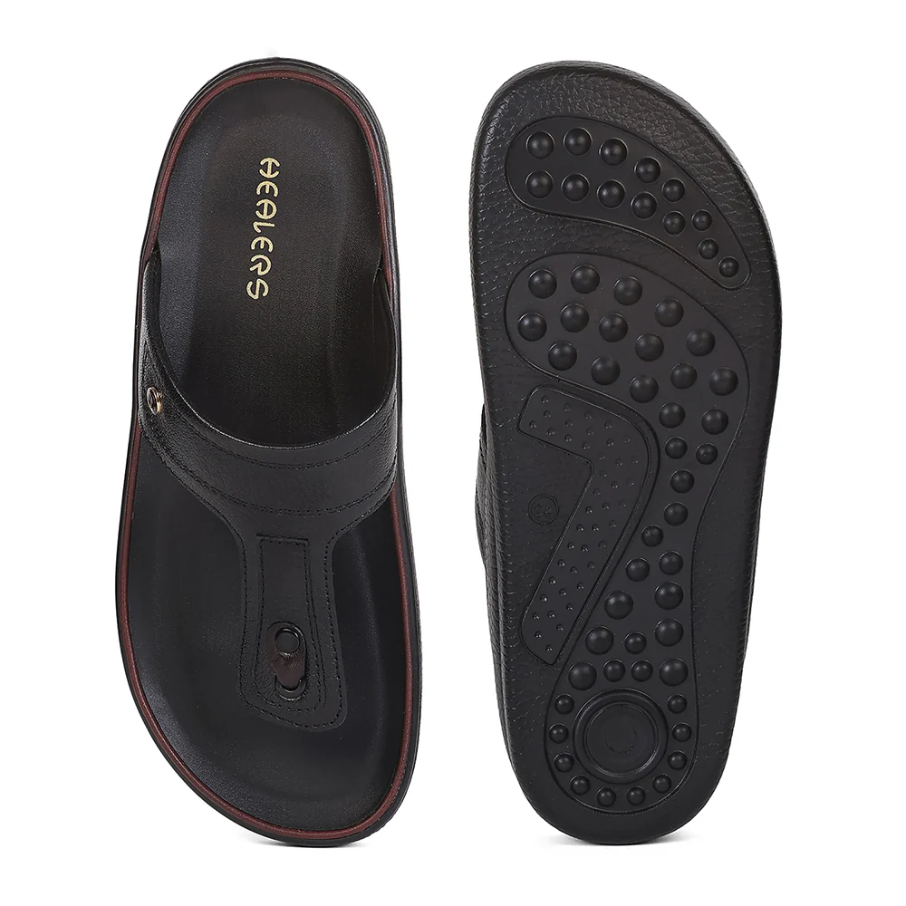 Healers VAL-15 Men's Black Casual Slip-On Slippers - CELEBRATION EDIT Special - Image 4
