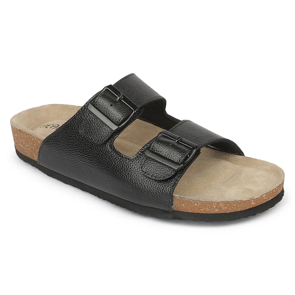 Healers VAL-55 Everyday Comfort Black Casual Slippers for Men By Liberty