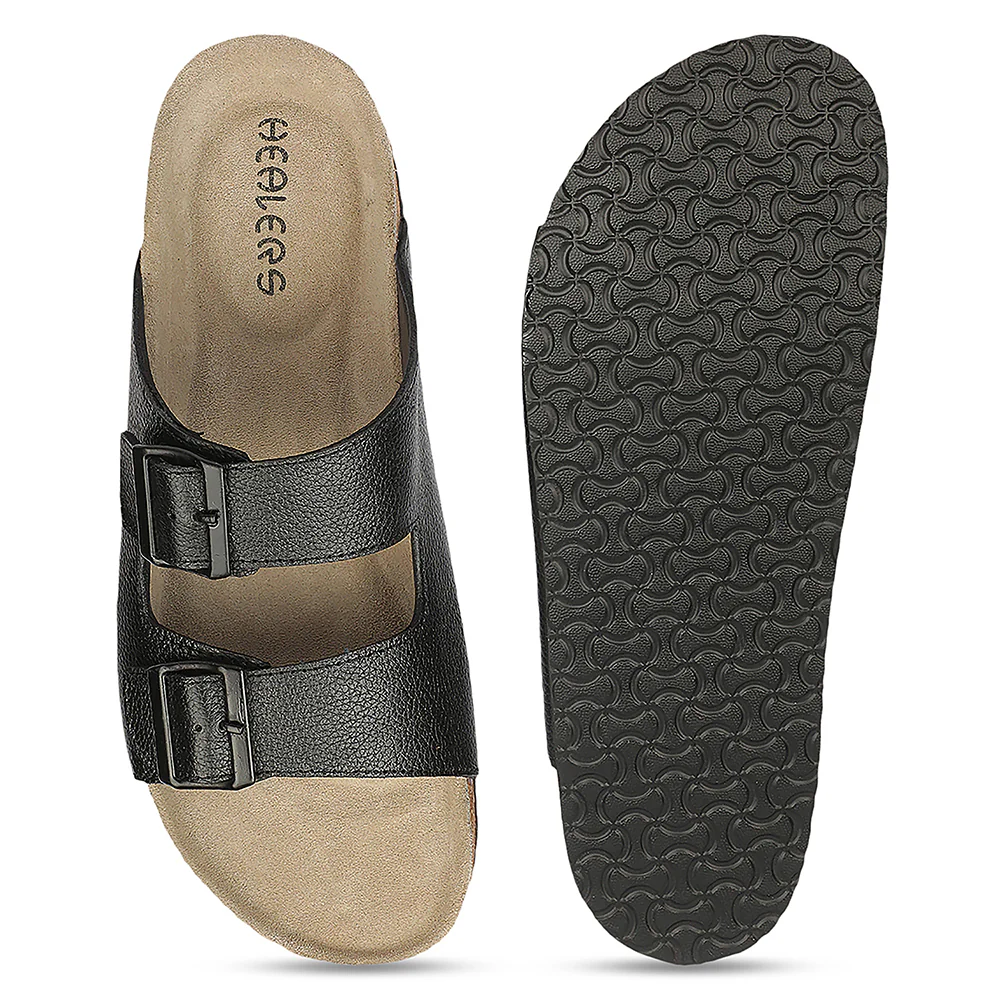 Healers VAL-55 Everyday Comfort Black Casual Slippers for Men By Liberty - Image 4