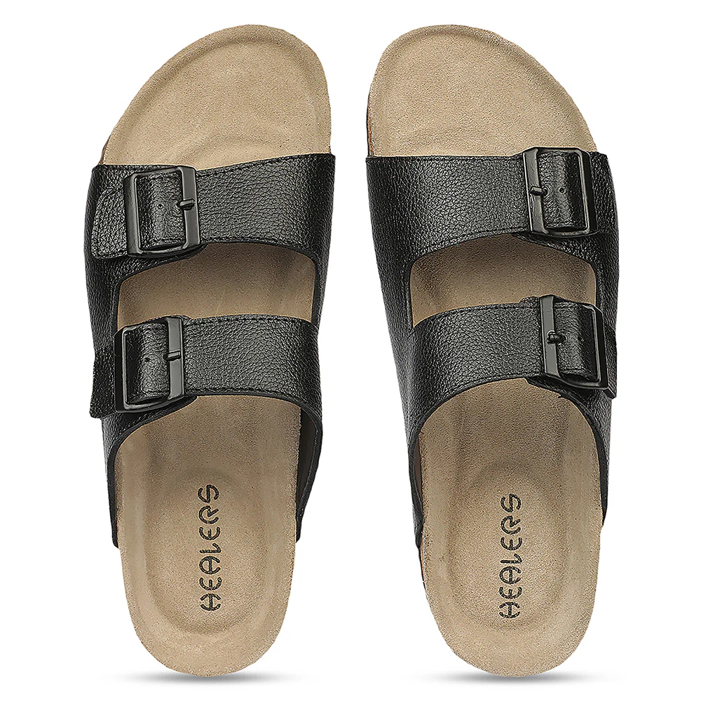 Healers VAL-55 Everyday Comfort Black Casual Slippers for Men By Liberty - Image 8