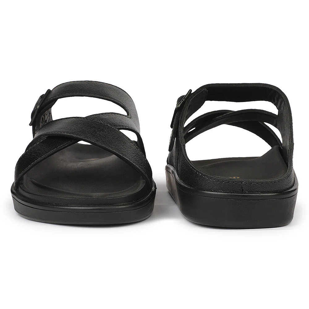Healers VAL-6 Everyday Comfort Black Formal Slippers for Men By Liberty - Image 7