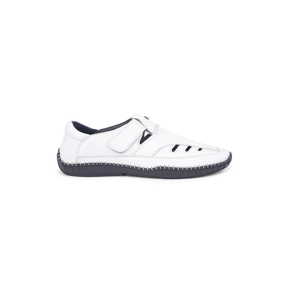 Healers White Casual Buckle Sandal For Men JPL-205 By Liberty - Image 2