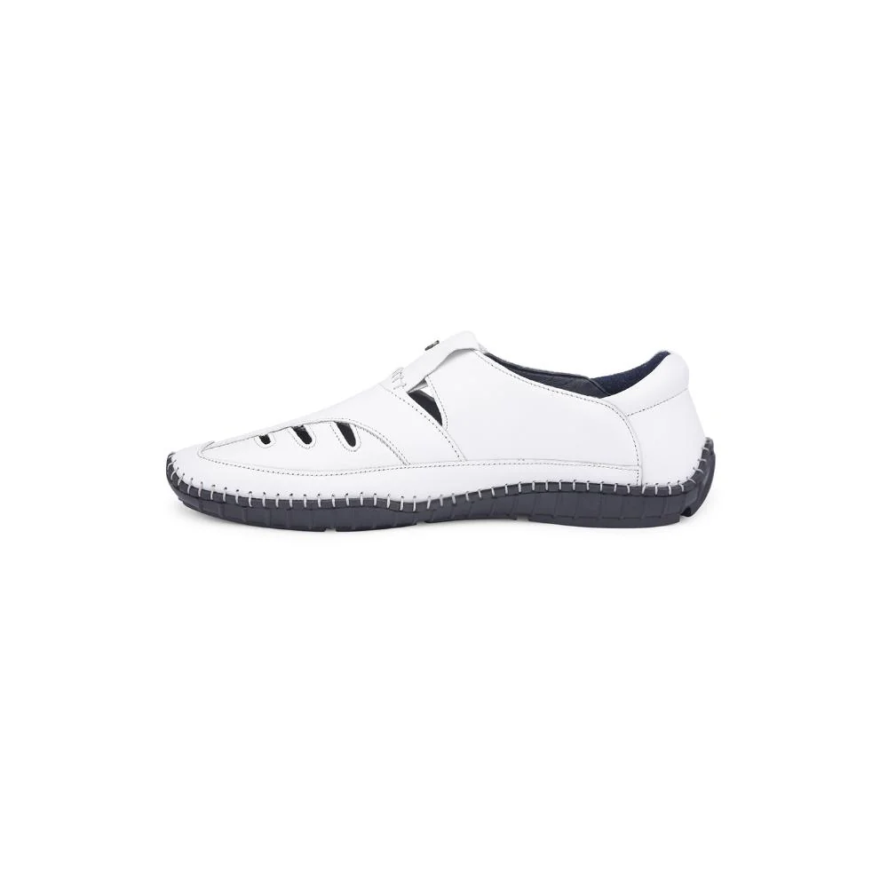 Healers White Casual Buckle Sandal For Men JPL-205 By Liberty - Image 3