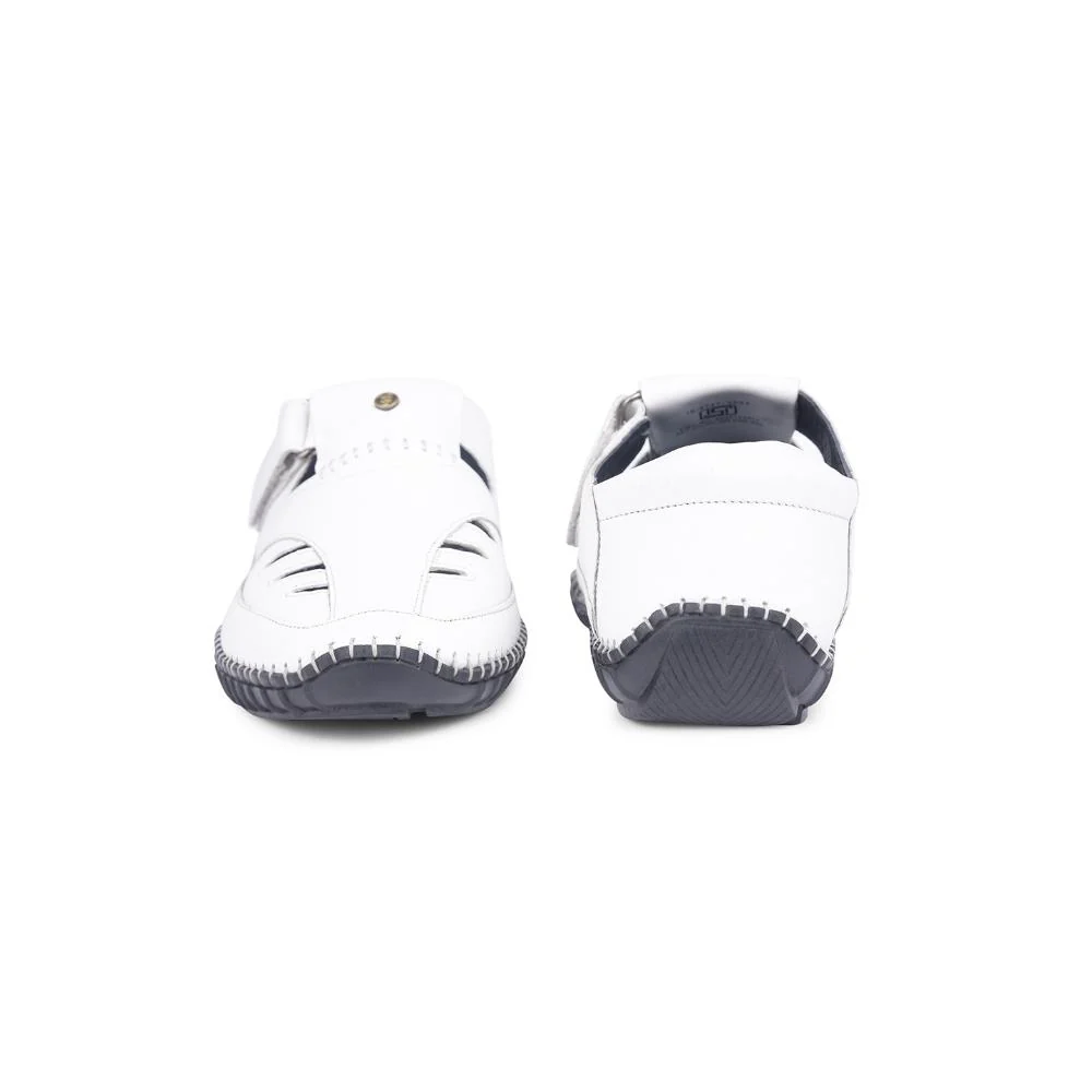 Healers White Casual Buckle Sandal For Men JPL-205 By Liberty - Image 4