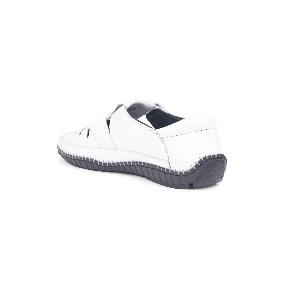 Healers White Casual Buckle Sandal For Men JPL-205 By Liberty - Image 6
