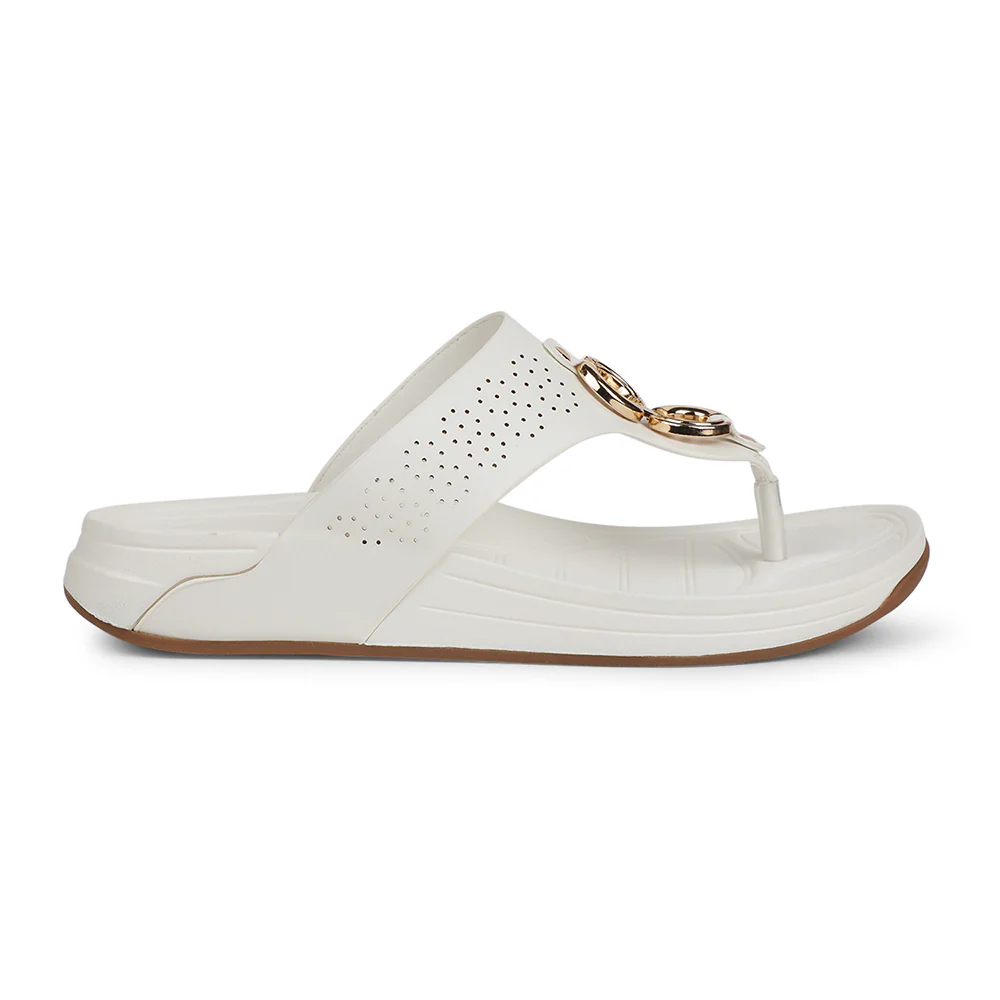 Healers White Casual Slipper For Women ZQ-AL-TH06 By Liberty - Image 2