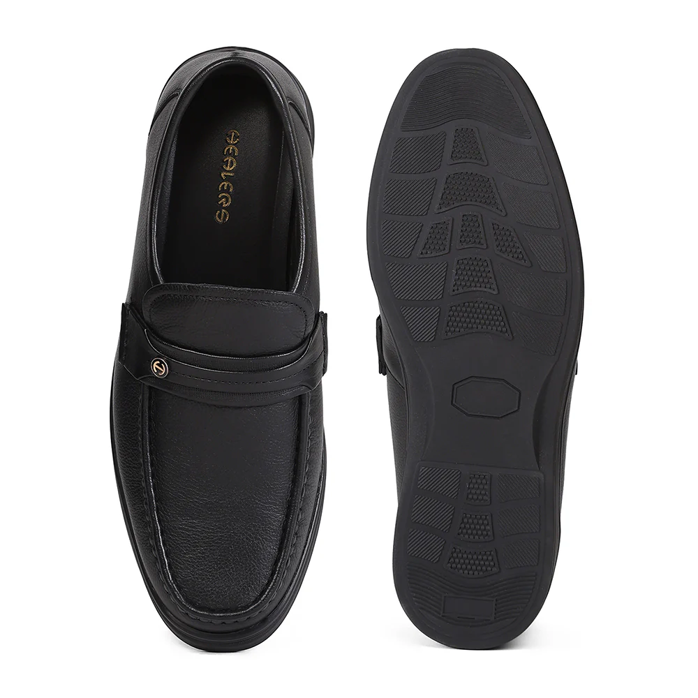 Healers ZQ-BC-M01 Black Casual Non Lacing Slip-on Shoes for Men by Liberty - Image 4