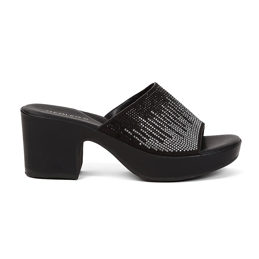 Healers ZQ-YGSL-30 Women's Black Casual Wedge Heeled Sandals - PARTY EDIT Special - Image 2