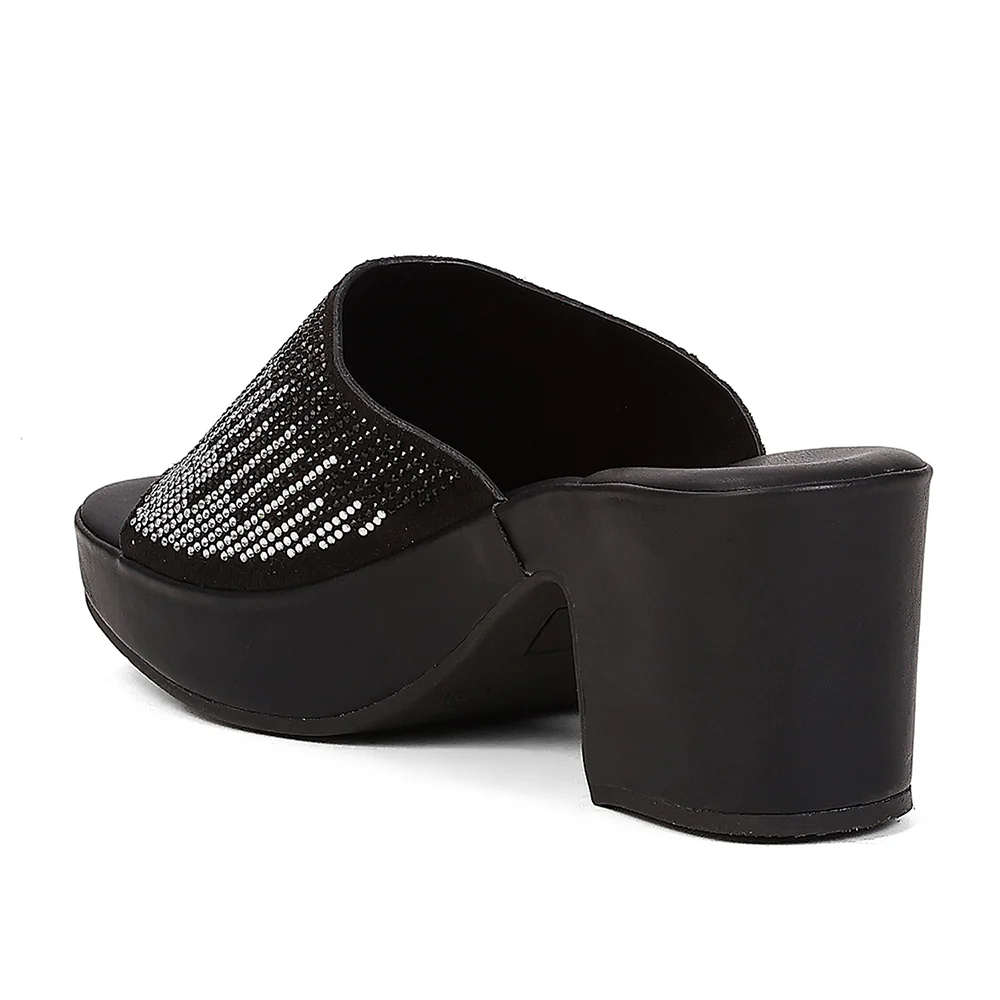 Healers ZQ-YGSL-30 Women's Black Casual Wedge Heeled Sandals - PARTY EDIT Special - Image 3