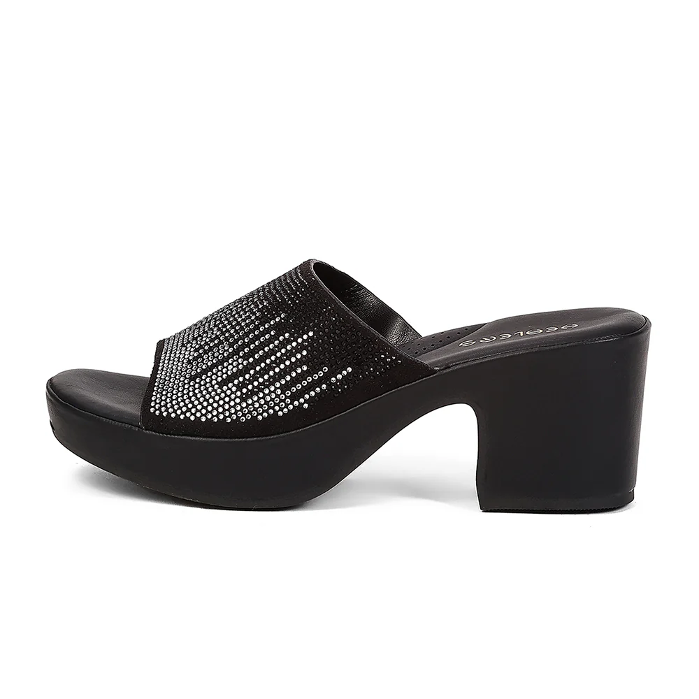 Healers ZQ-YGSL-30 Women's Black Casual Wedge Heeled Sandals - PARTY EDIT Special - Image 5