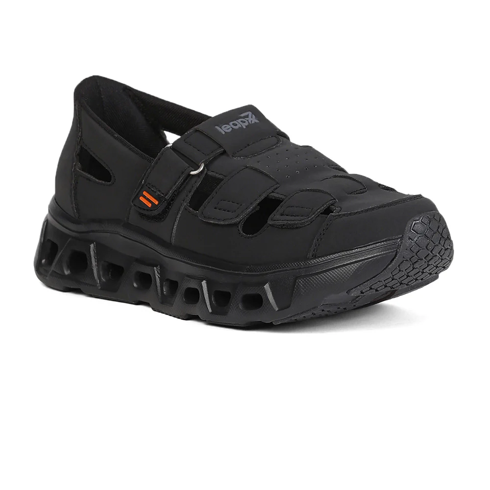 Leap7X AIRFLOW-S1 Men's Fisherman Sandals - Black Casuals with Airflow Outsoles