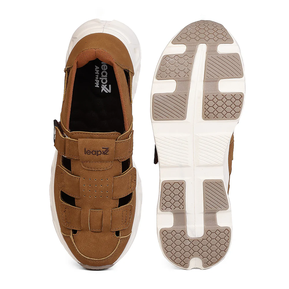 Leap7X AIRFLOW-S1 Men's Fisherman Sandals - Camel Casuals with Airflow Outsoles - Image 4