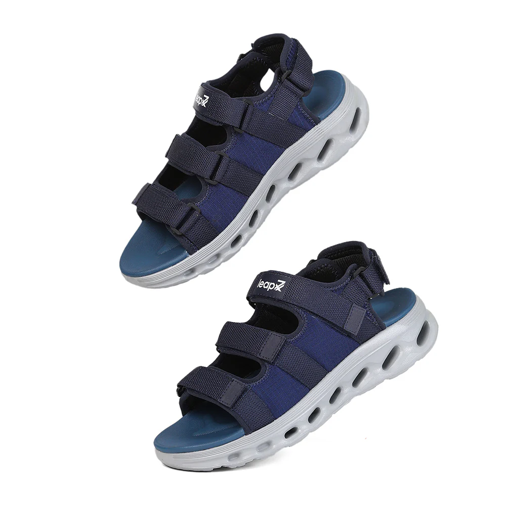Leap7X AIRFLOW-S2 Men's Navy Blue Casual Sandals - Velcro Closure with Airflow Outsoles - Image 7
