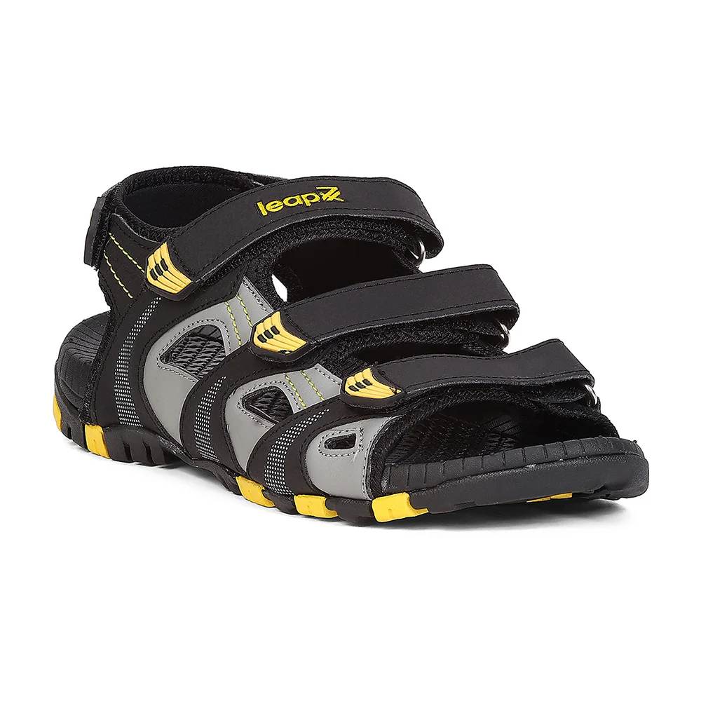 Leap7X ALBERT-1 Black Sports Velcro Sandals for Men by Liberty