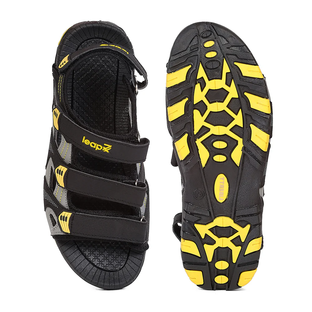 Leap7X ALBERT-1 Black Sports Velcro Sandals for Men by Liberty - Image 4