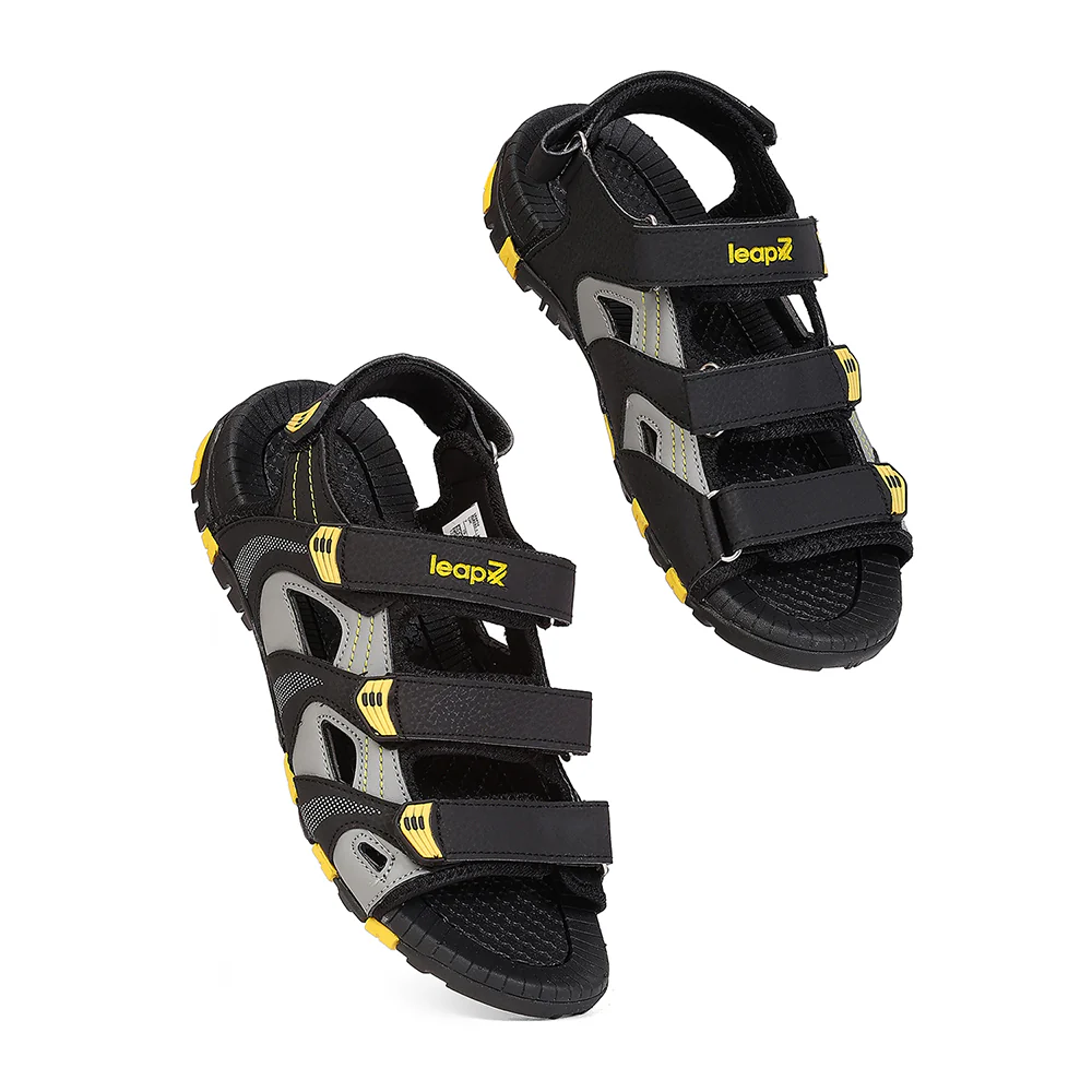 Leap7X ALBERT-1 Black Sports Velcro Sandals for Men by Liberty - Image 7