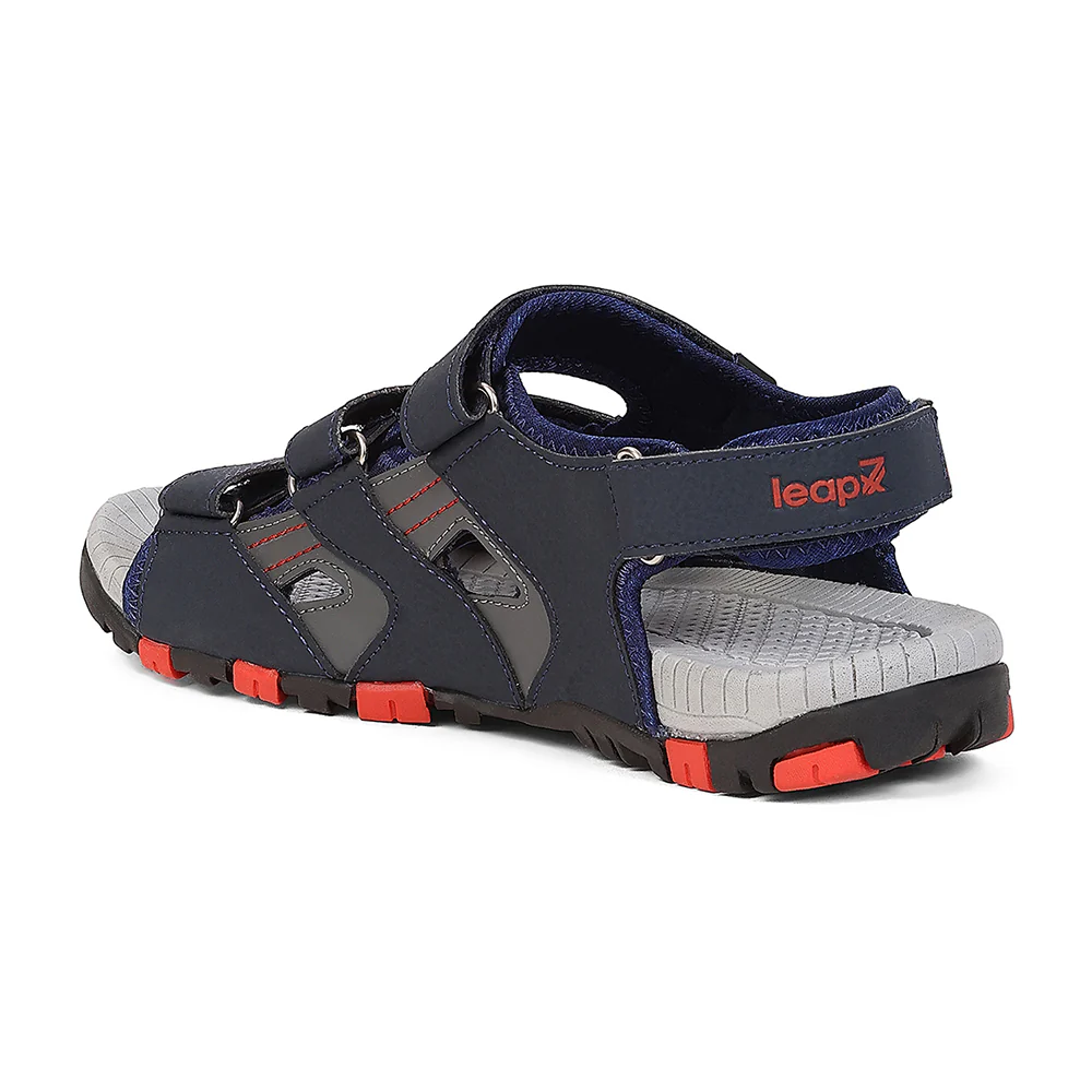 Leap7X ALBERT-1 Navy Blue Sports Velcro Sandals for Men by Liberty - Image 3