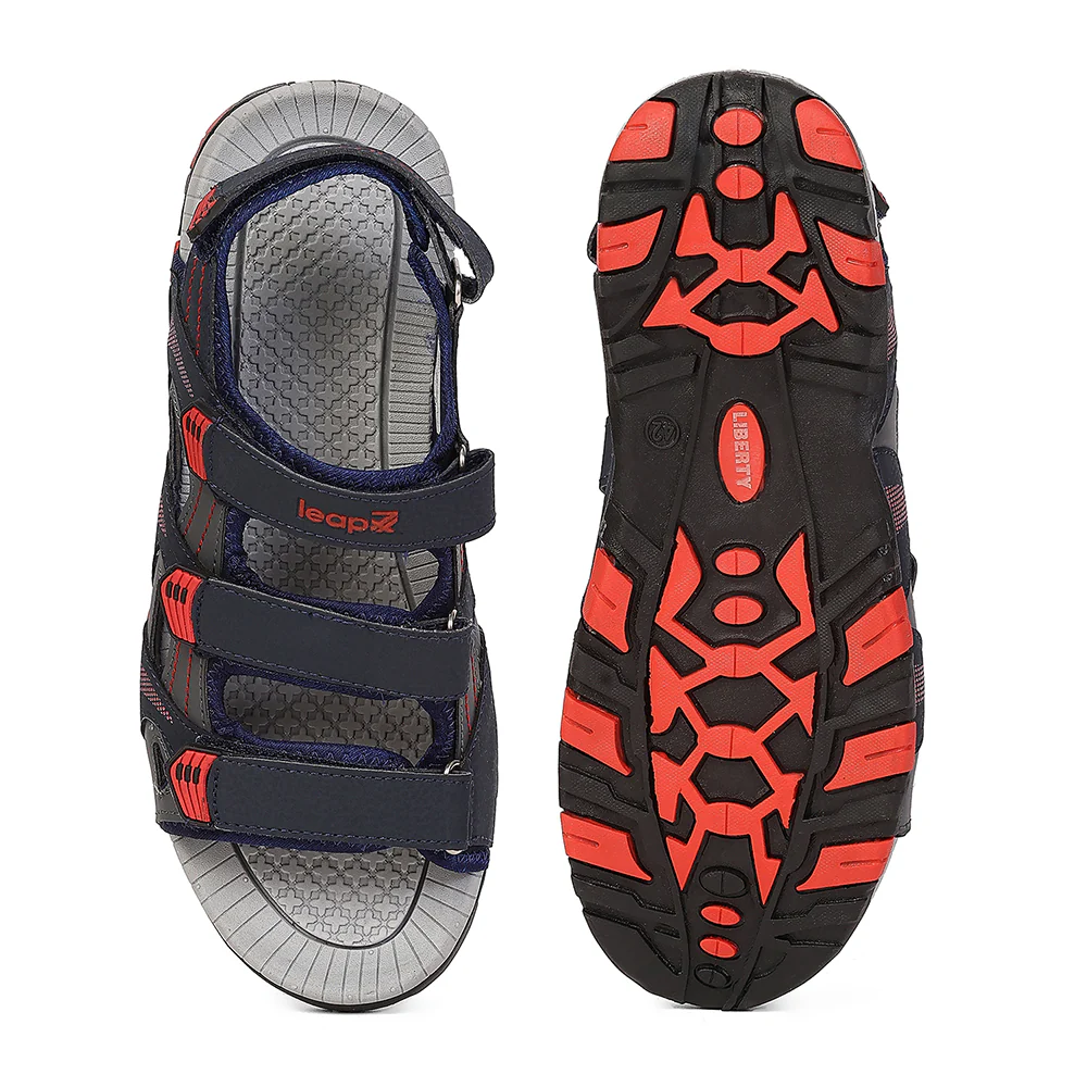 Leap7X ALBERT-1 Navy Blue Sports Velcro Sandals for Men by Liberty - Image 4