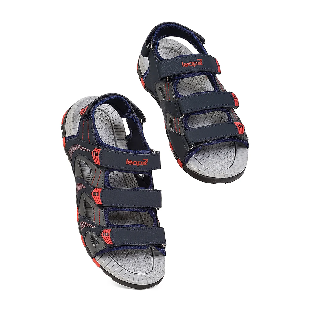 Leap7X ALBERT-1 Navy Blue Sports Velcro Sandals for Men by Liberty - Image 7