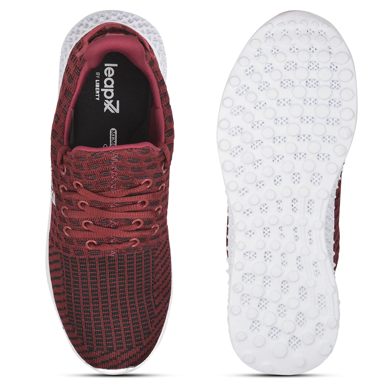Leap7X ASTON-2 Maroon Sports Lacing Running Shoes for Men by Liberty - Image 4