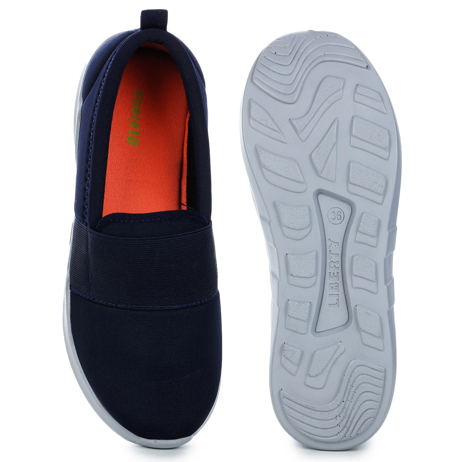 Leap7X AVILA-10 Navy Blue Sports Non Lacing Walking Shoes for Women by Liberty - Image 4