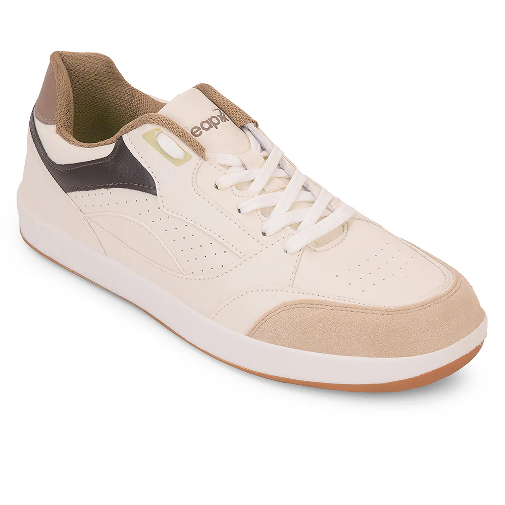 Leap7x Beige Casual Lacing Sneakers For Men CLASTO-1E By Liberty