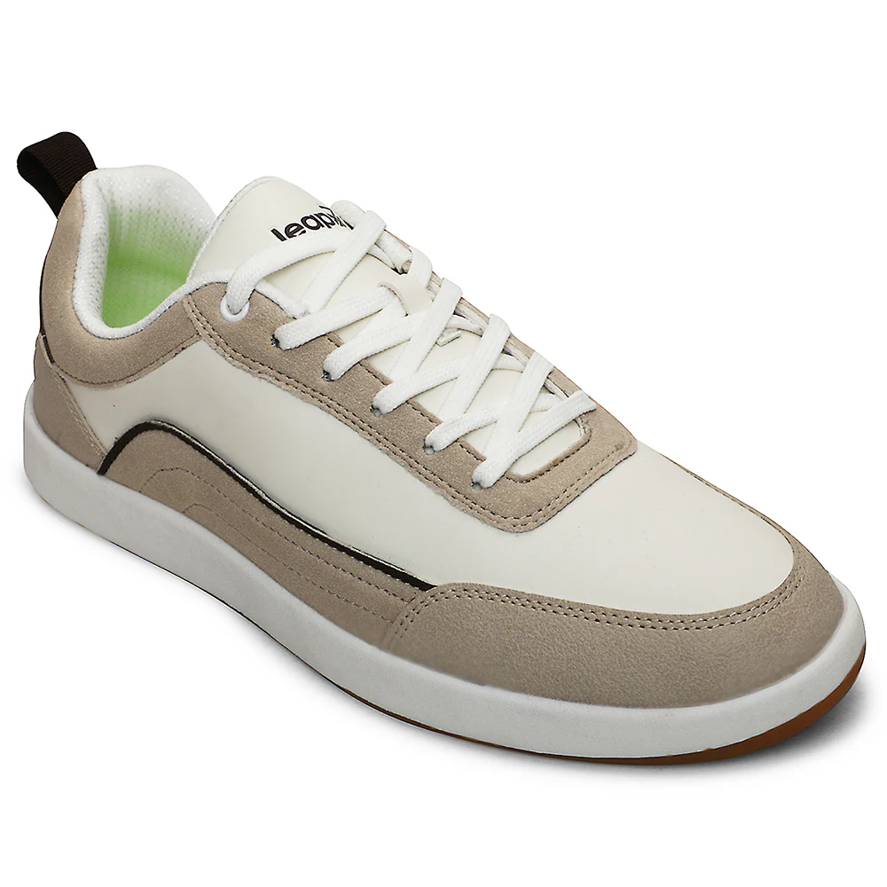 Leap7x Beige Casual Lacing Sneakers For Men CLASTO-2E By Liberty