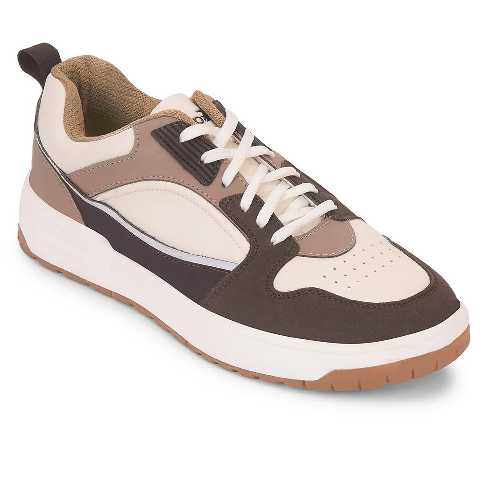 Leap7x Beige Casual Lacing Sneakers For Men LAPON-1E By Liberty