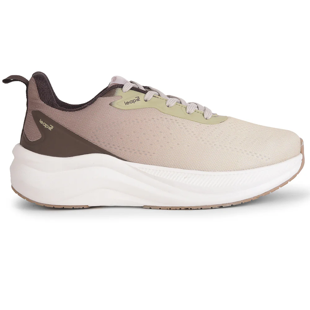 Leap7x Beige Sports Lacing Running Shoes For Men EVERSTAR1E By Liberty - Image 2