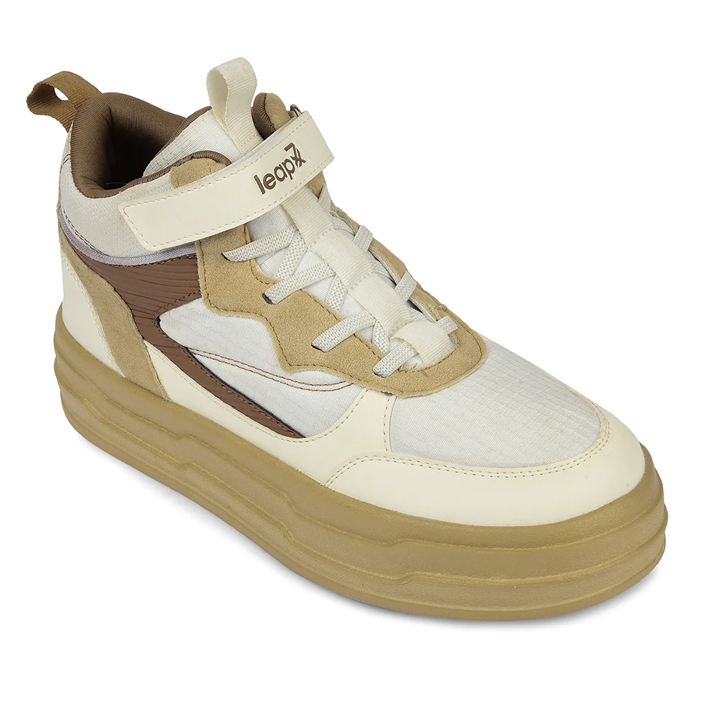 Leap7x Beige Sporty Casual Lacing Sneakers For Women STYLO-10 By Liberty