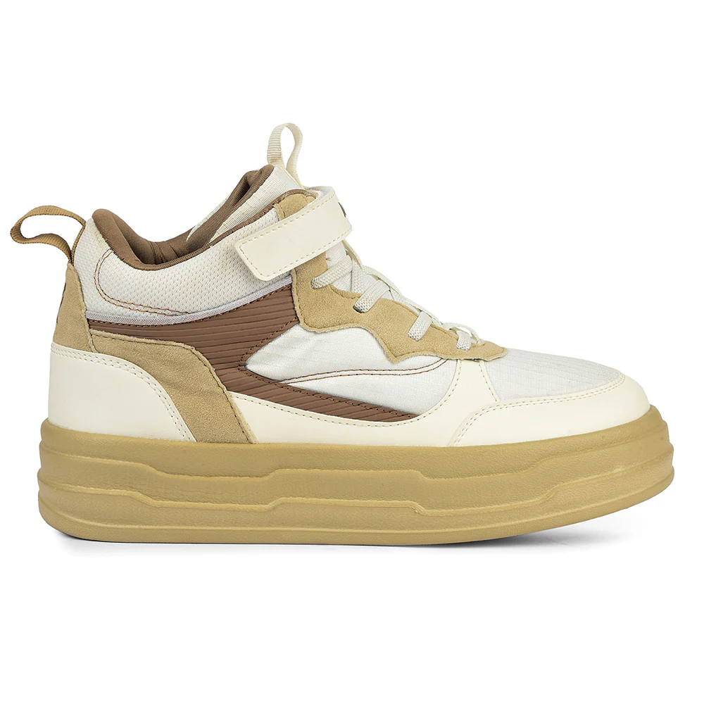 Leap7x Beige Sporty Casual Lacing Sneakers For Women STYLO-10 By Liberty - Image 2